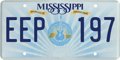MS license plate EEP197