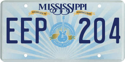 MS license plate EEP204