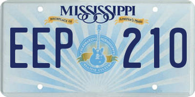 MS license plate EEP210