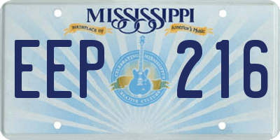 MS license plate EEP216