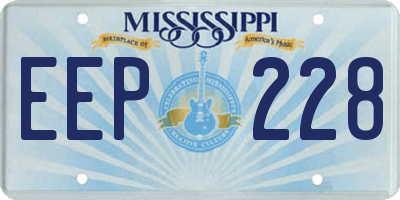 MS license plate EEP228