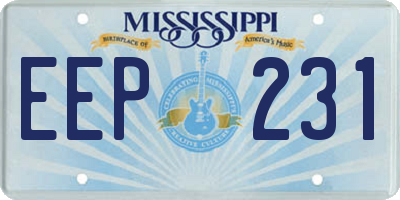 MS license plate EEP231