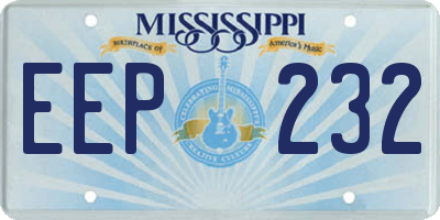 MS license plate EEP232