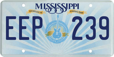 MS license plate EEP239