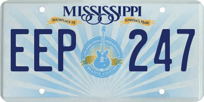 MS license plate EEP247