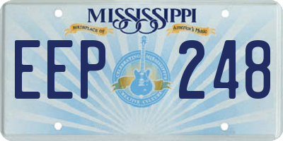 MS license plate EEP248