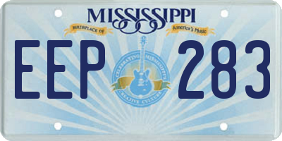 MS license plate EEP283