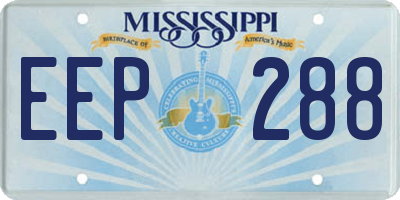 MS license plate EEP288