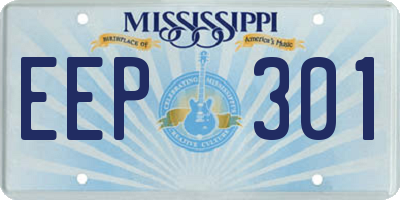MS license plate EEP301