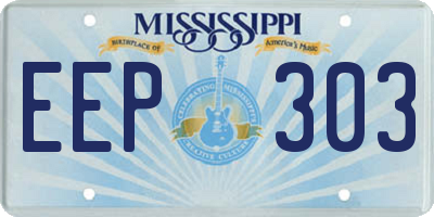 MS license plate EEP303