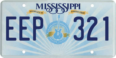 MS license plate EEP321