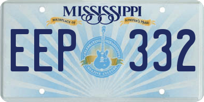 MS license plate EEP332