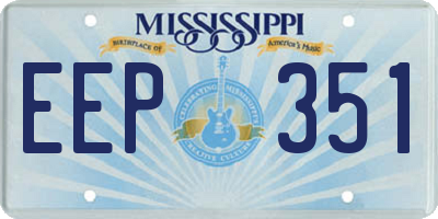 MS license plate EEP351