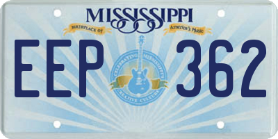 MS license plate EEP362