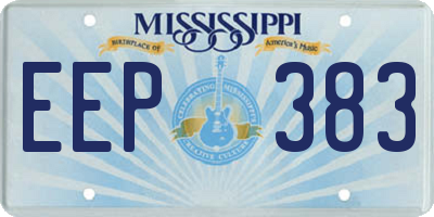 MS license plate EEP383