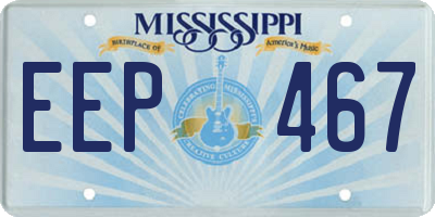 MS license plate EEP467