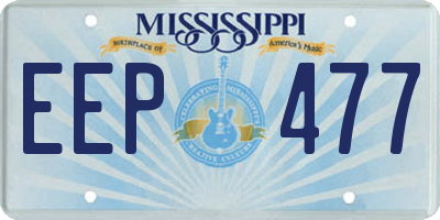 MS license plate EEP477