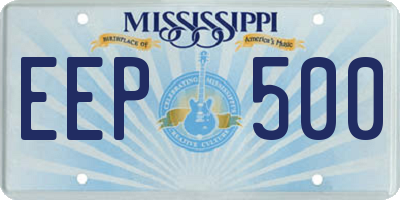 MS license plate EEP500