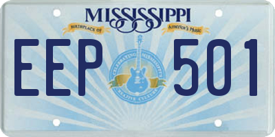 MS license plate EEP501