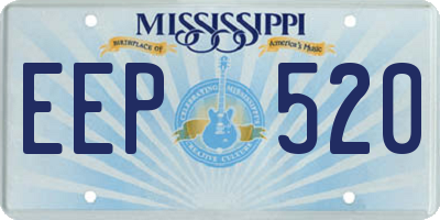 MS license plate EEP520
