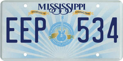 MS license plate EEP534
