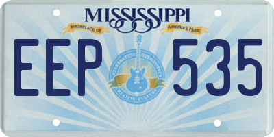 MS license plate EEP535