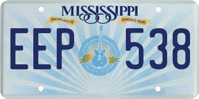 MS license plate EEP538