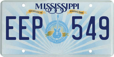 MS license plate EEP549