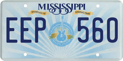 MS license plate EEP560