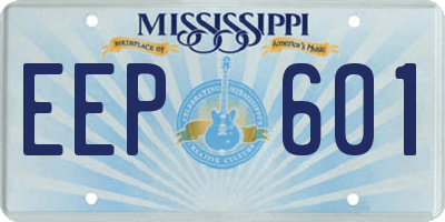 MS license plate EEP601