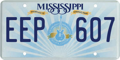 MS license plate EEP607