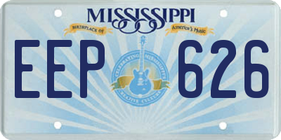 MS license plate EEP626