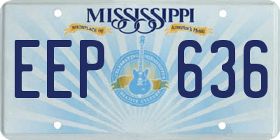 MS license plate EEP636