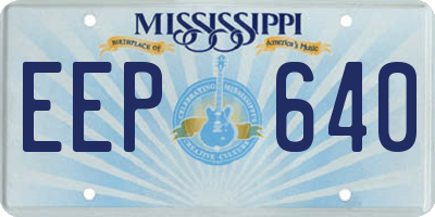 MS license plate EEP640