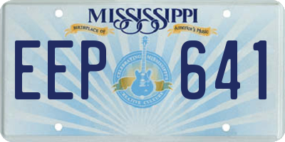 MS license plate EEP641