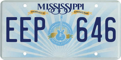 MS license plate EEP646