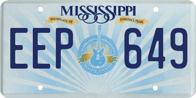 MS license plate EEP649
