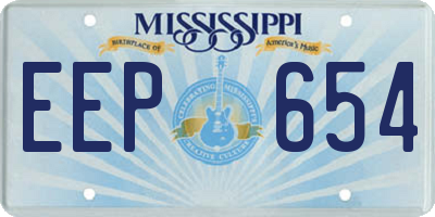MS license plate EEP654