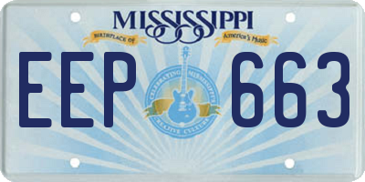 MS license plate EEP663