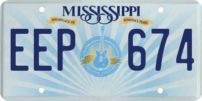 MS license plate EEP674