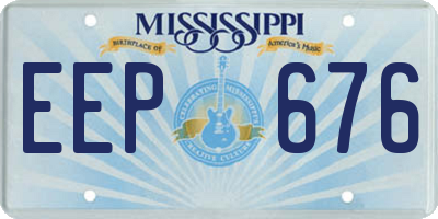 MS license plate EEP676