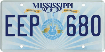 MS license plate EEP680