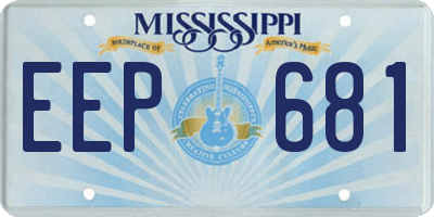 MS license plate EEP681