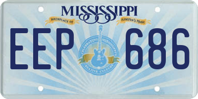MS license plate EEP686