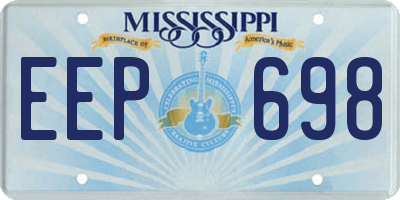 MS license plate EEP698