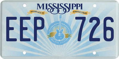 MS license plate EEP726