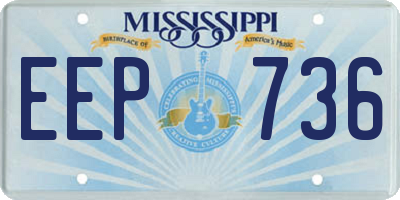 MS license plate EEP736