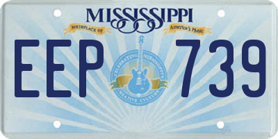 MS license plate EEP739