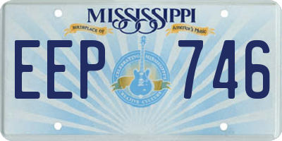 MS license plate EEP746