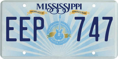 MS license plate EEP747